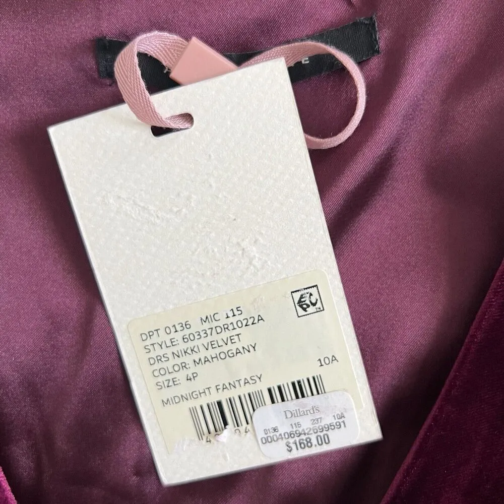 NWT Alex Marie Nikki Surplice V-Neck Long Sleeve Mahogany Velvet Dress - Image 10