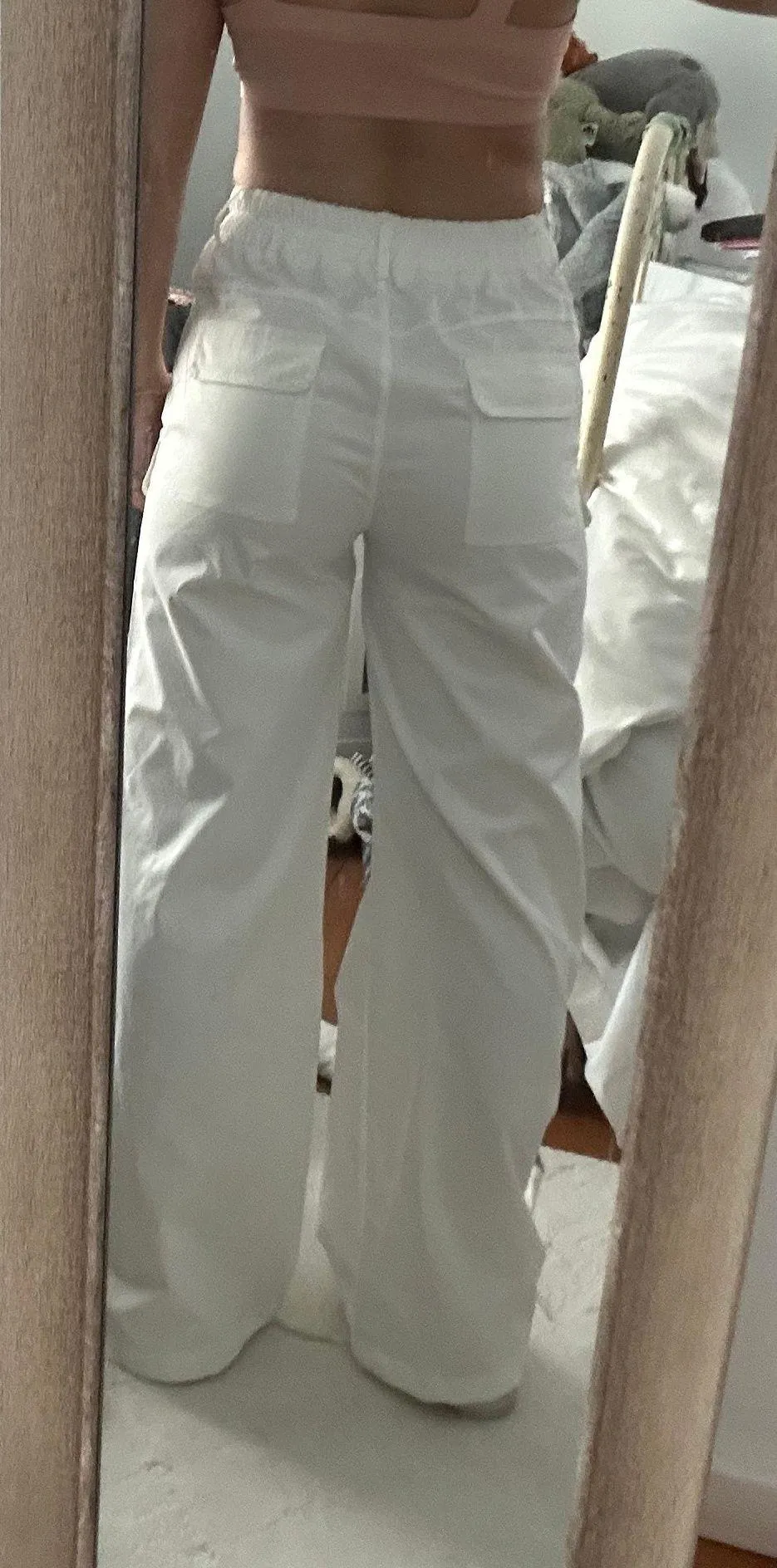 White Cargo Pants - Image 2