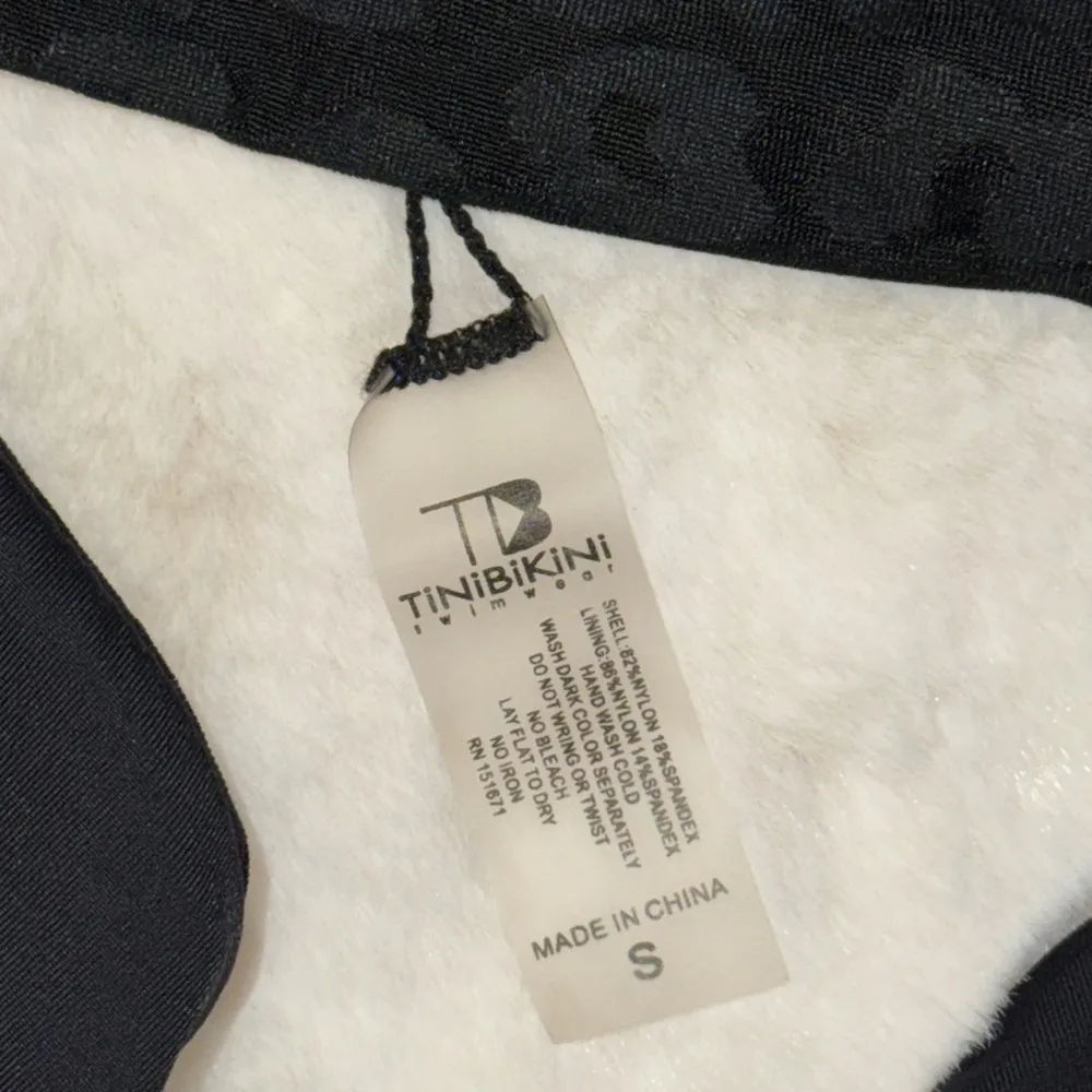 TiNiBiKiNi Black Leopard Bikini Swim Top Women’s S Small - Image 5