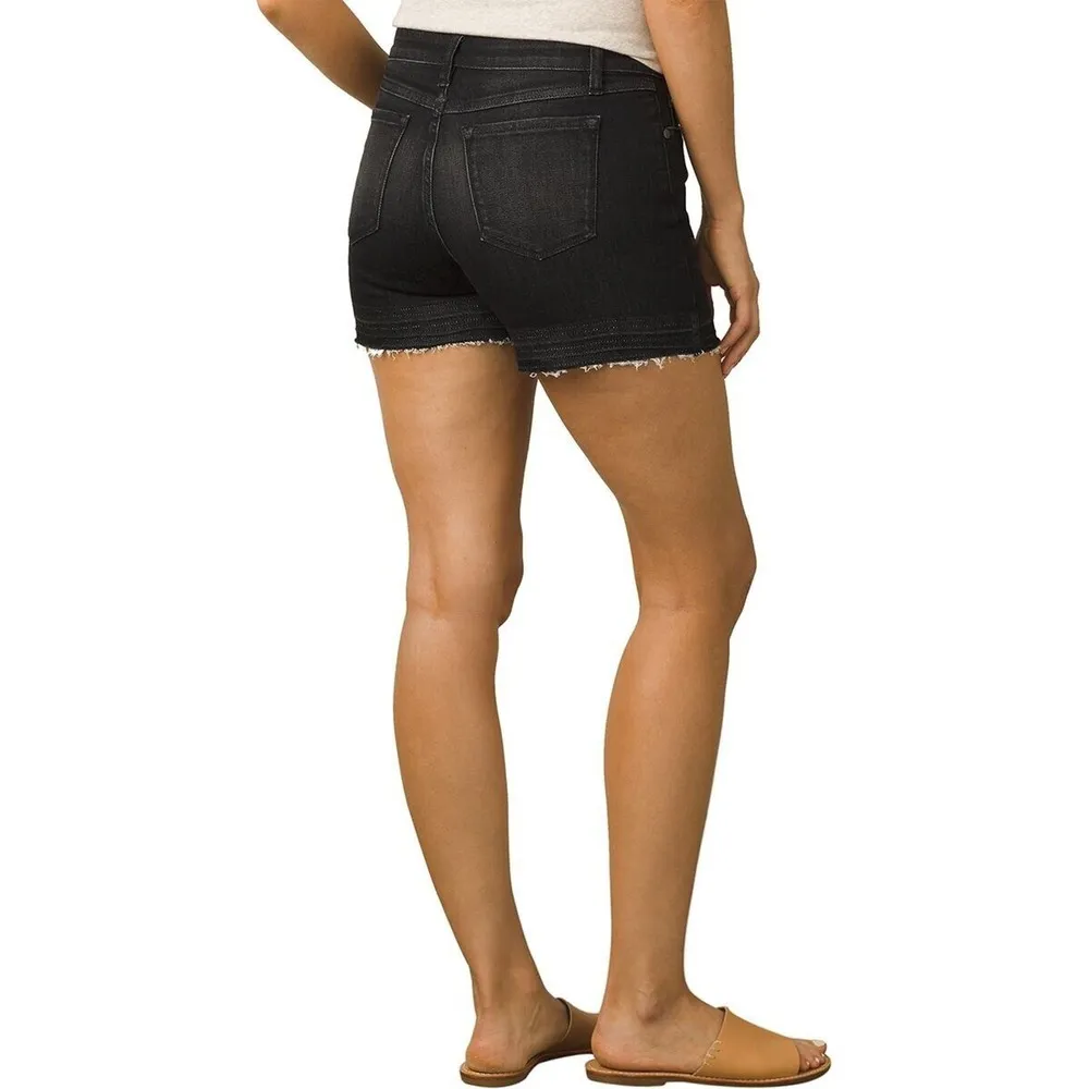 NWOT PrAna Raw Hem Cut Off Raw Hem London Black Denim Shorts-Black 0 / 25 - Image 2