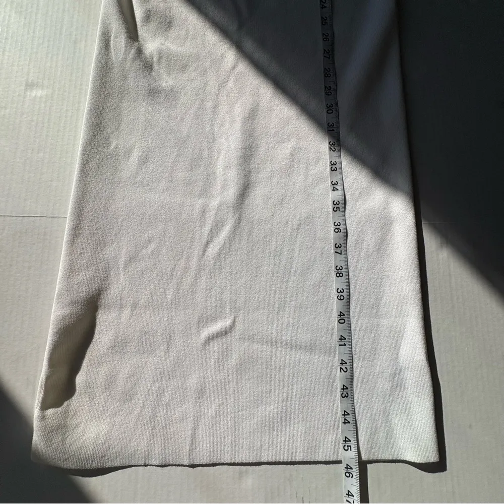 knit elastic cross strap open back midi dress off white Ivory Medium - Image 10