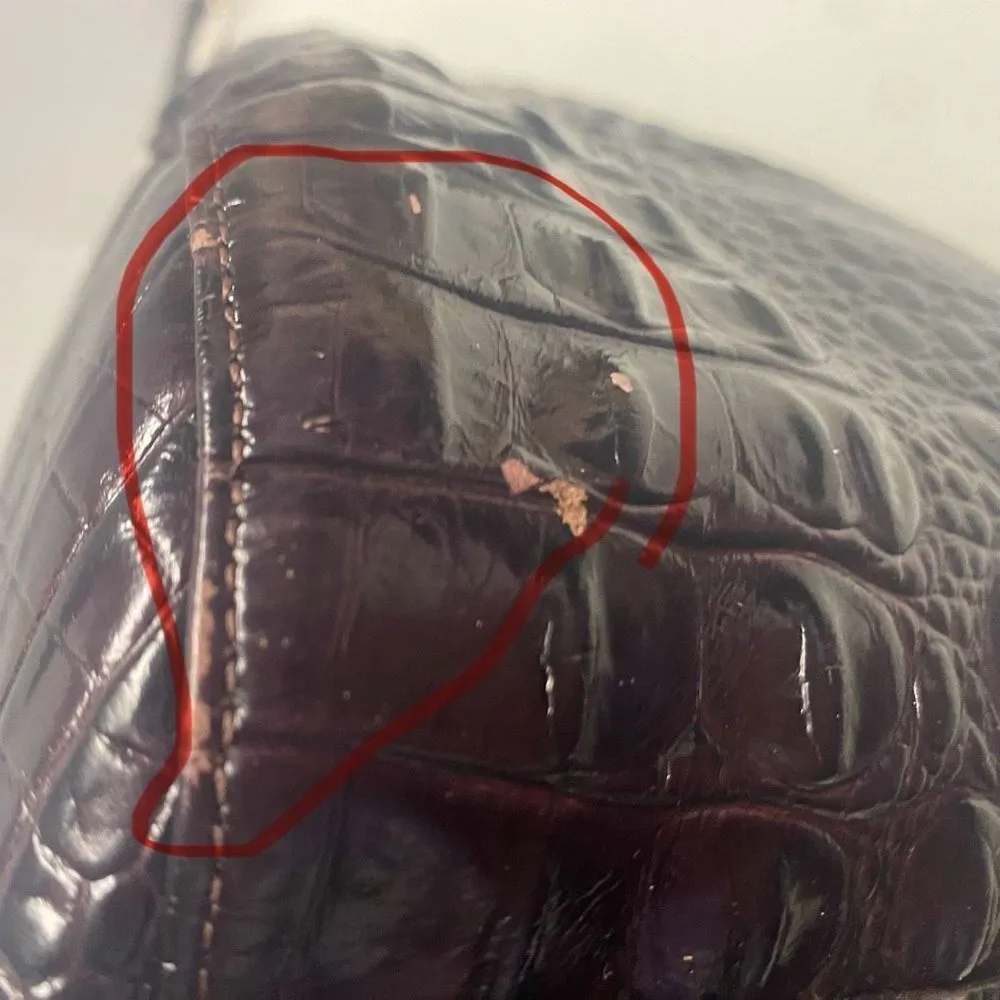 BRAHMIN Thelma Tote Dark Cocoa Dalton Melbourne Croco Shoulder Bag 11.5X5X13 SEE - Image 6