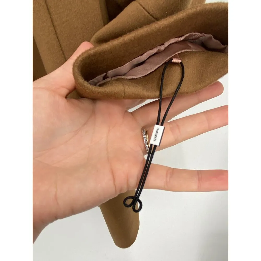Fleurette Stand Collar Camel Tan Wool Car Coat Size 0 Loro Piana Wool - Image 10