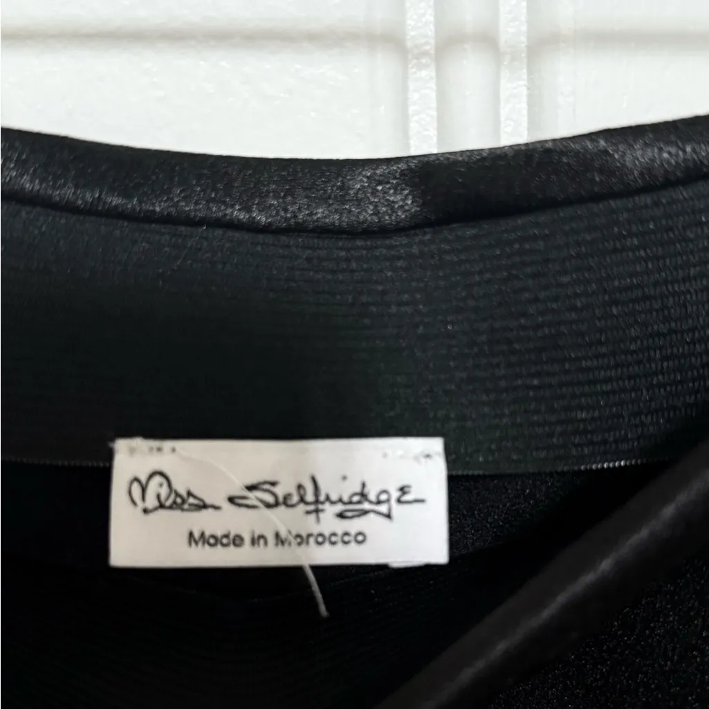 Miss Selfridge satin bias maxi skirt in black size Medium - Image 4