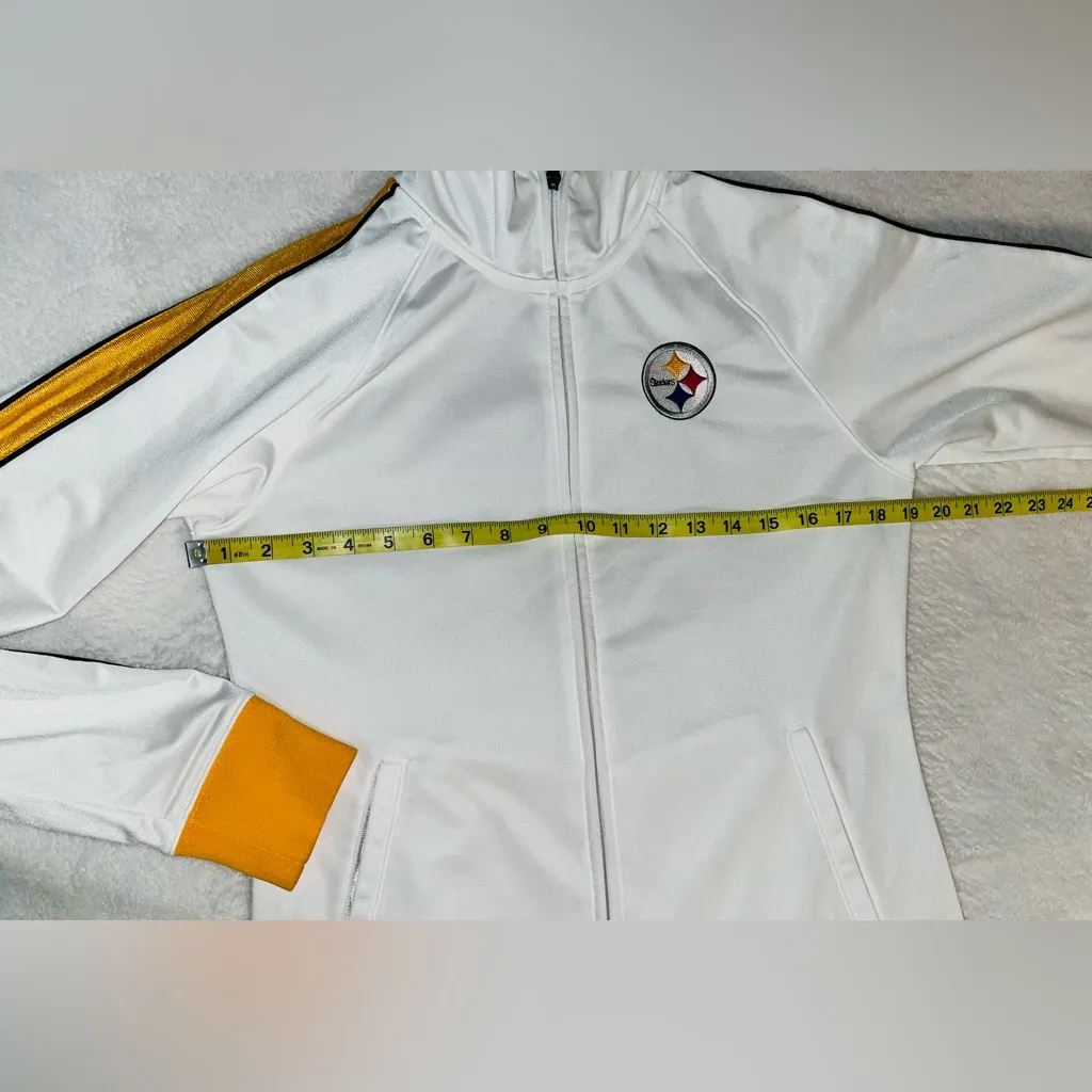 NFL Steelers Reebok Track Jacket Full Zip up sz M 💛 - Image 4