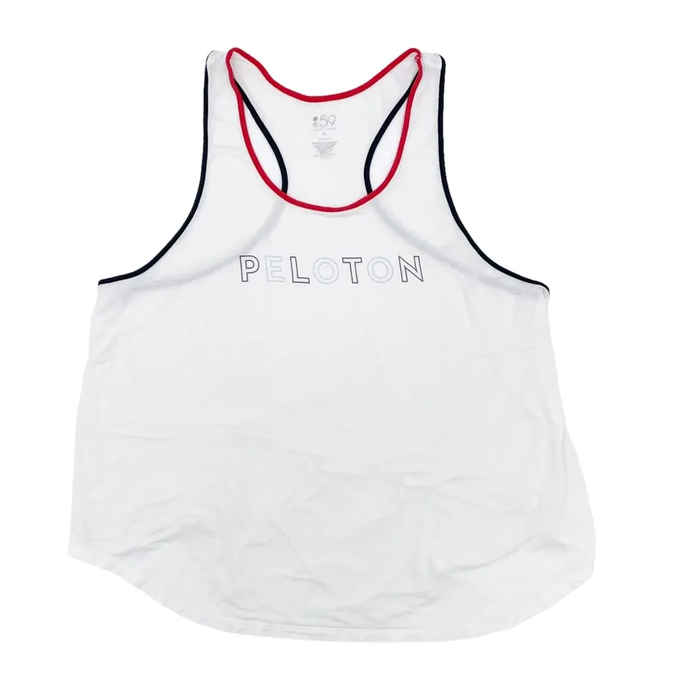 Splits59 Peloton  Women's White Ringer Racerback Tank Top Size XL - Image 2