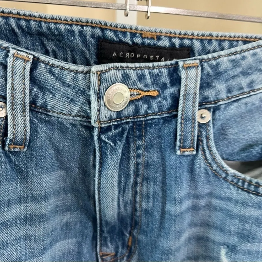 Aeropostale Boyfriend Thrashed Distressed Jeans Women's Size‎ 2 Regular - Image 4