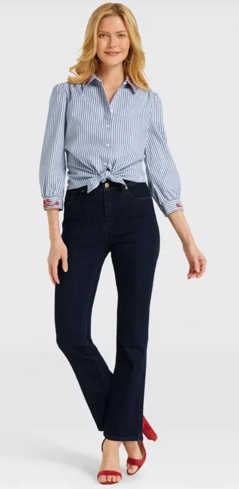 Draper James High Waisted Boot Cut Jean Dark Wash Blue Size 25 - Image 1