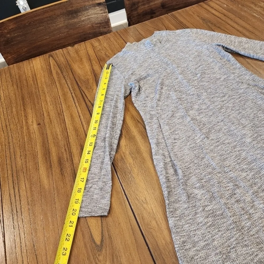 Madewell Cityblock Mock Neck knit long sleeve Mini  sweater Dress gray S fall - Image 13