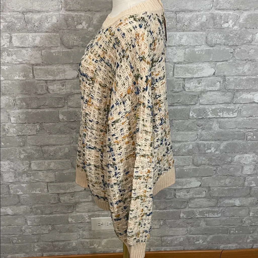 Blu Pepper Cream and Blue Knit Sweater - Image 2