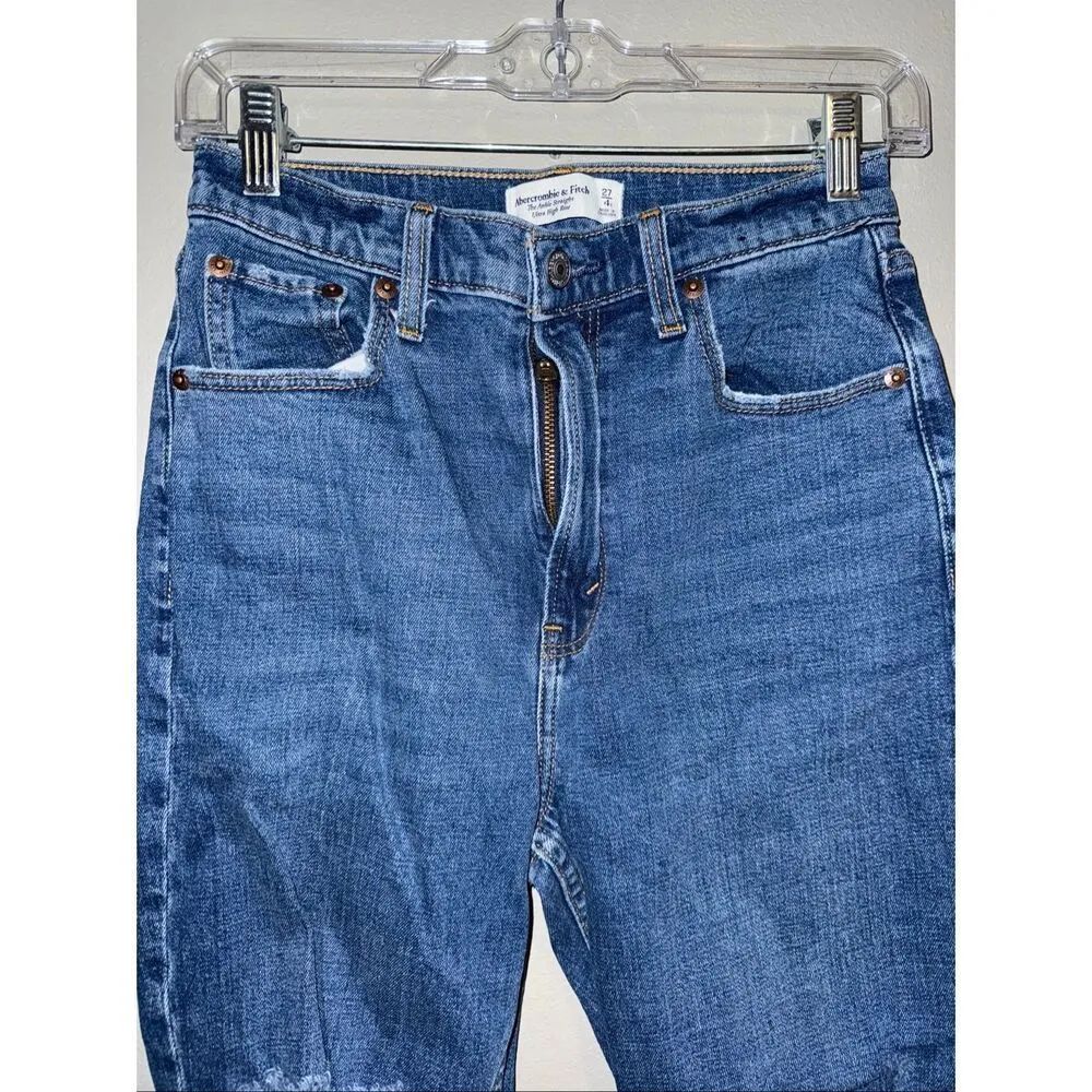 Abercrombie & fitch curve love the ankle straight ultra high rise 4/27 #714 - Image 3