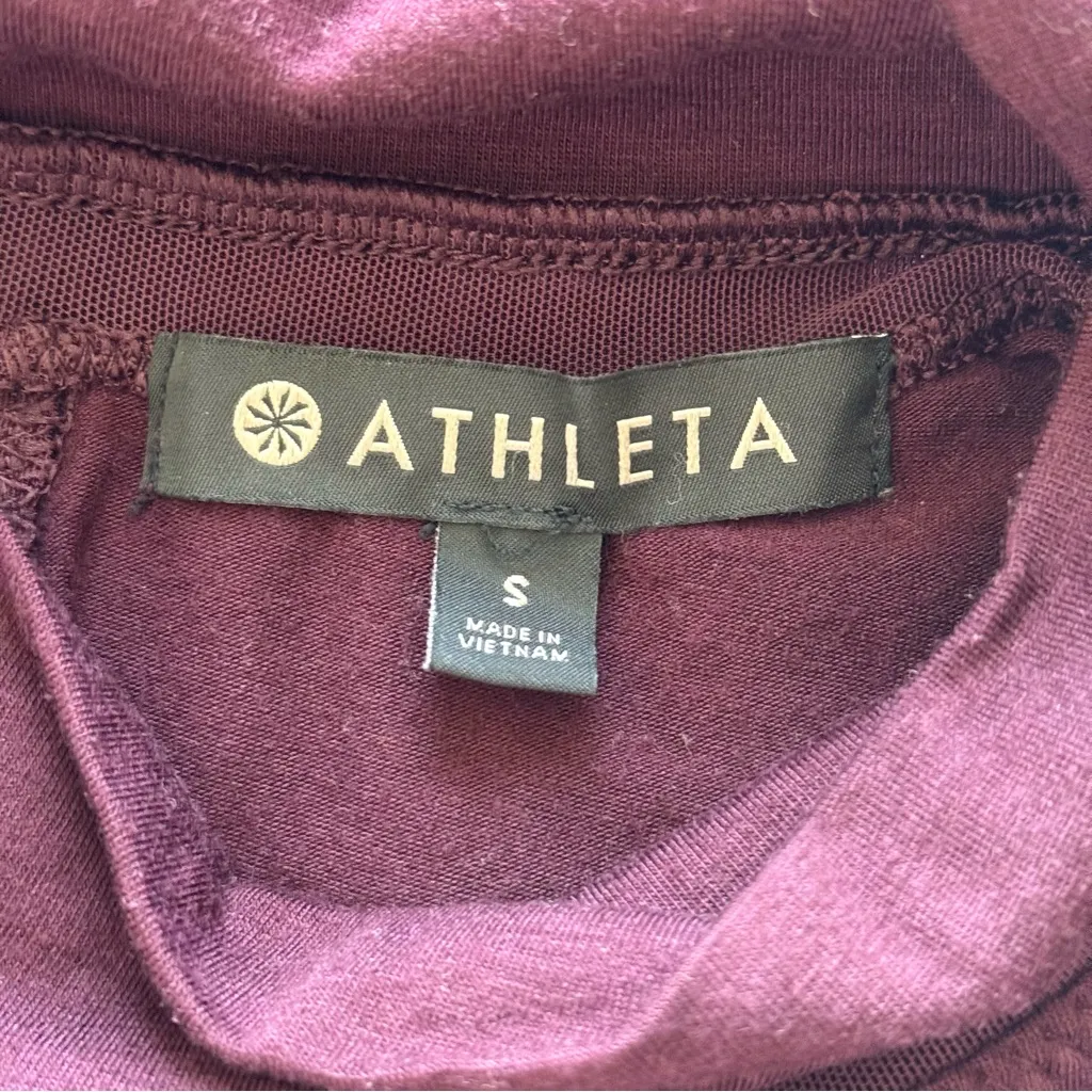 Athleta Industry Tank Top Sleeveless Turtleneck Burgundy Merino Blend Purple - Image 5