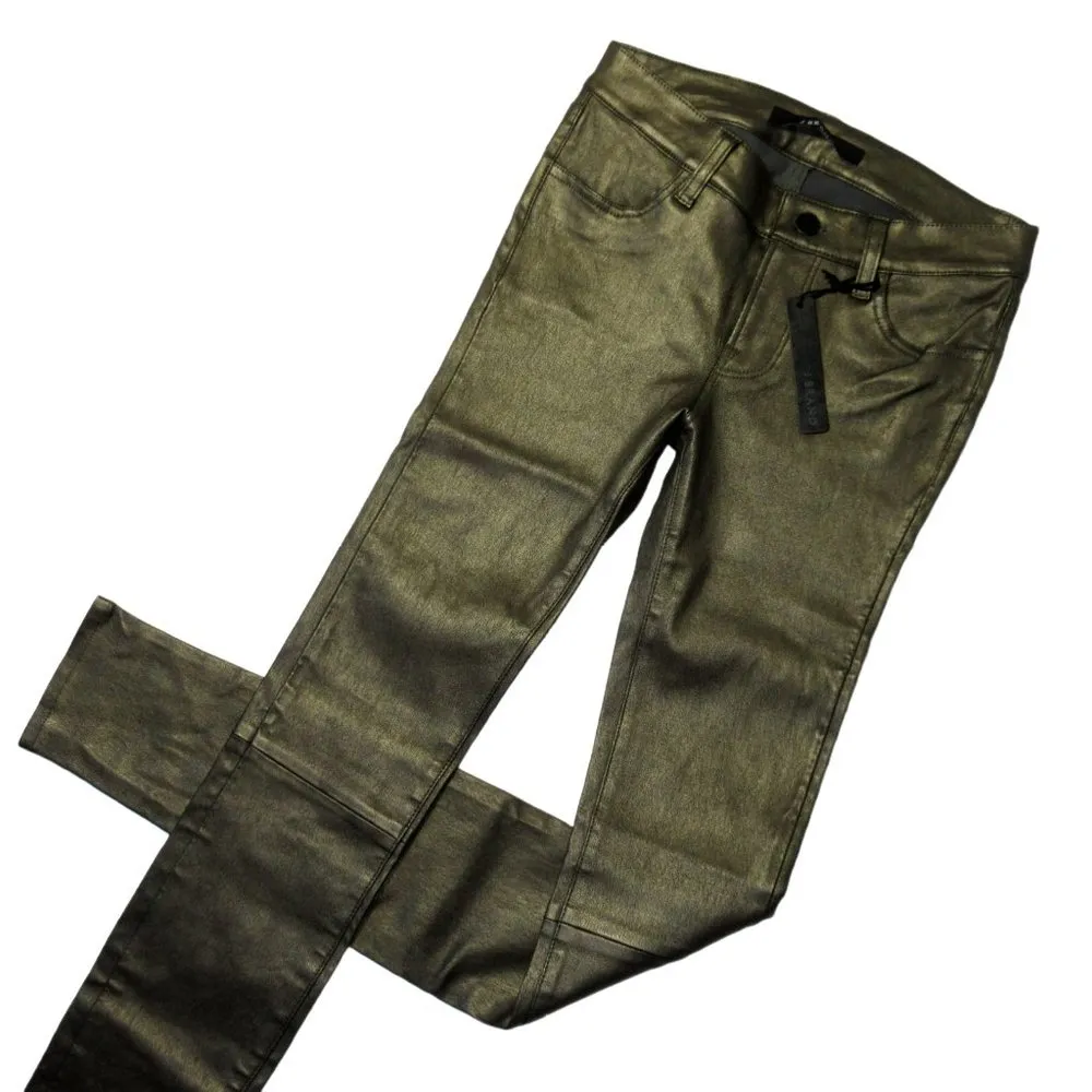 NWT J Brand L624 Stacked Super Skinny in Gold Rush Lambskin Leather Pants 25 - Image 2
