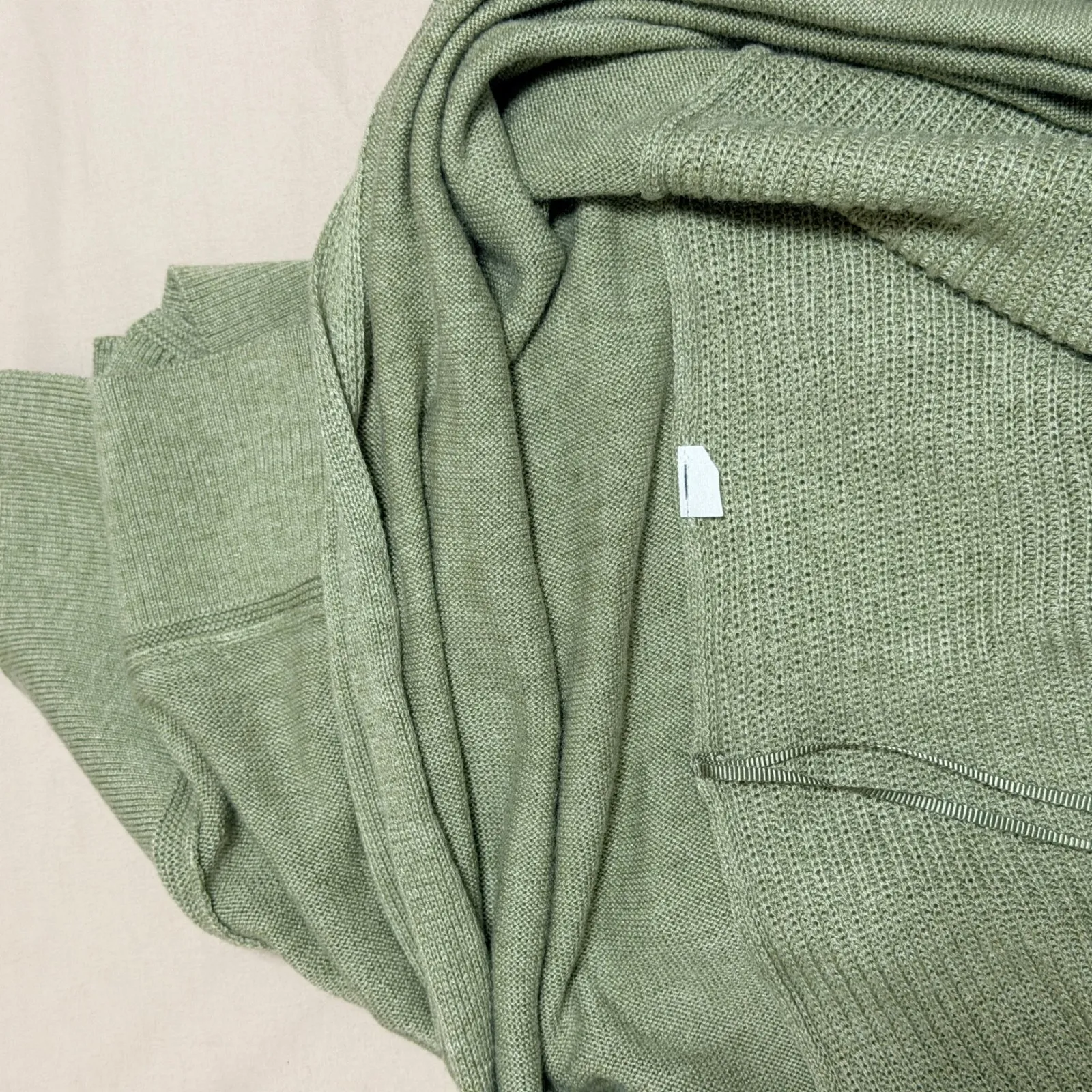 Lululemon Cashlu Knit Wrap Heathered Rosemary Green Duster Cashmere Women's L/XL - Image 7