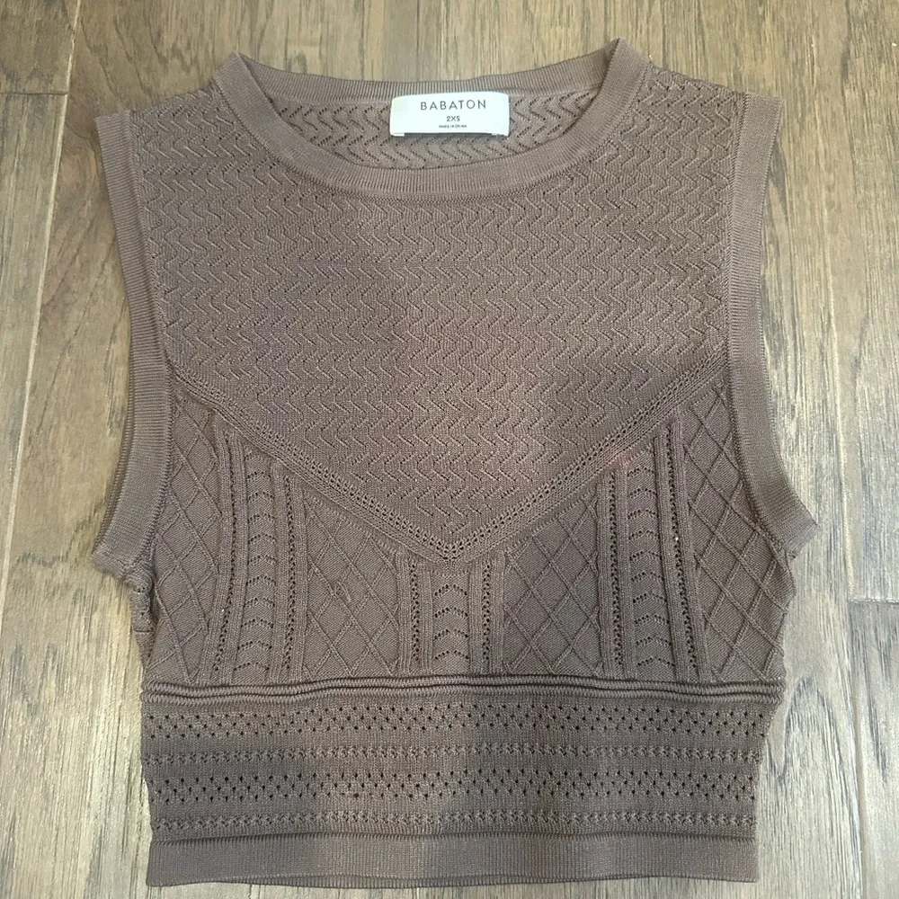 Aritzia Babaton Pointelle sweater cropped tank - Image 3
