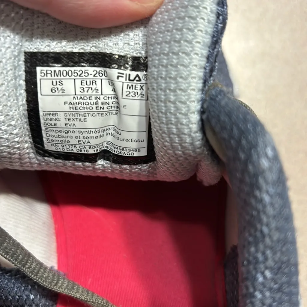 Fila‎ Running Shoes Womens 6.5 Grey White Athletic Sneaker Trainers 5RM00525-260 - Image 3
