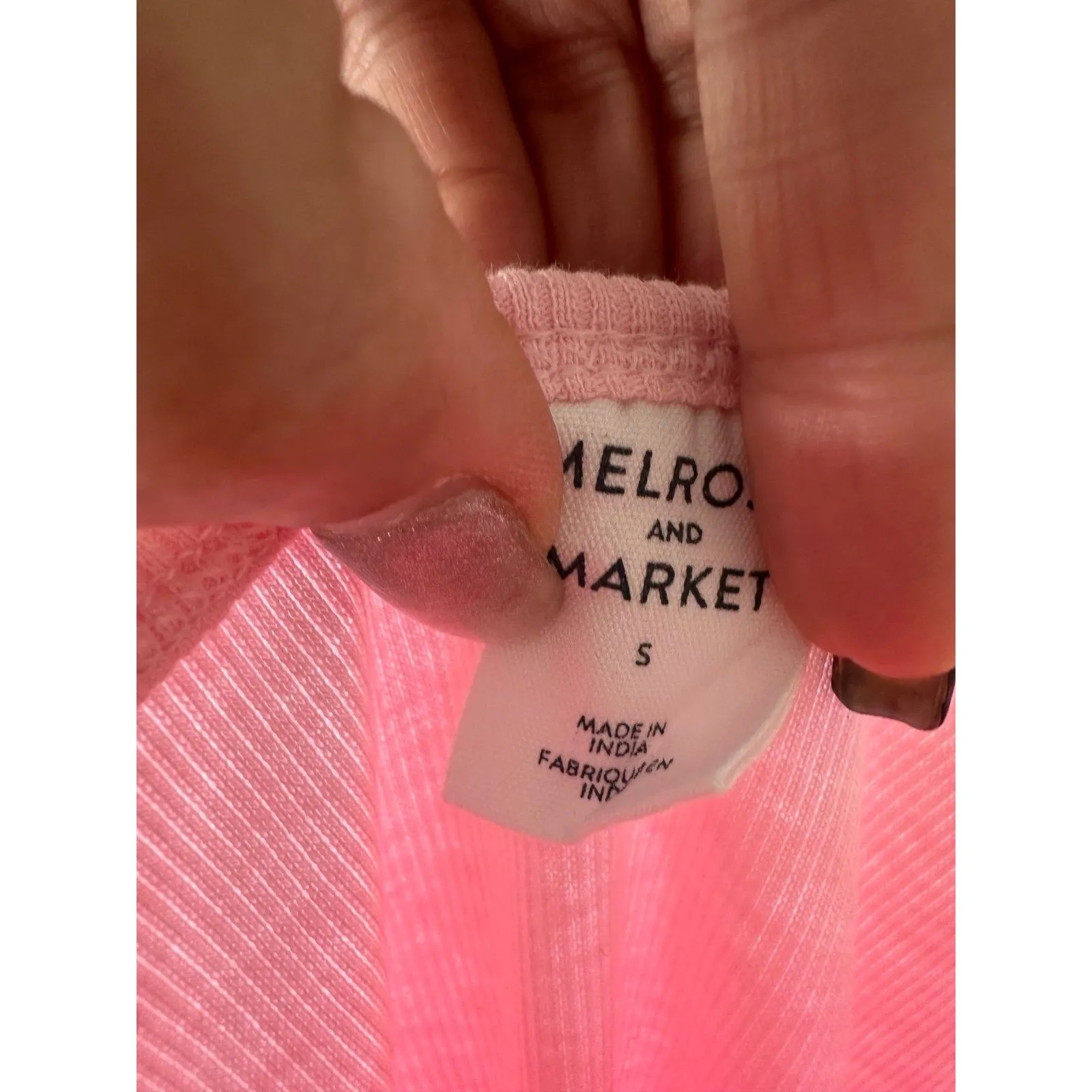 NWT Melrose And Market Pink Almond Side Ruched Knit Tank Bodycon Dress S - Image 6