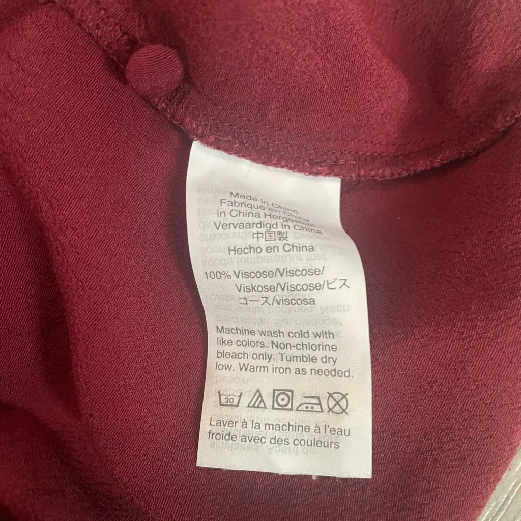 Madewell Ruffle-Strap Cami Top Burgundy Wine Red size 6 - Image 9