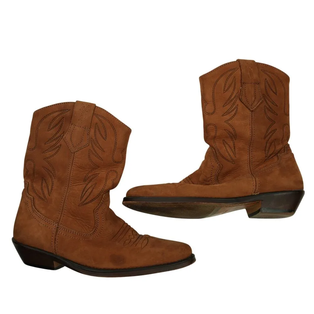 Nicole Boots Womens 6 B Brown Leather Slouch Boots Made in Spain - Image 7