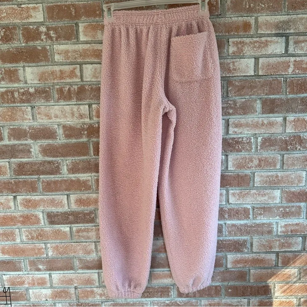 Champion x Urban Outfitters 2 Piece Teddy Fleece Sweatshirt Joggers XS Pink - Image 4