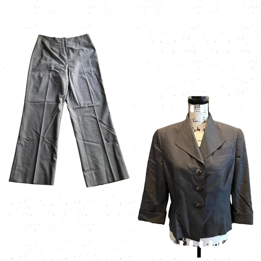 CARLISLE 2pc Pant Suit Blazer Jacket Size 8 Charcoal Gray Trouser Slack Size 4 - Image 13