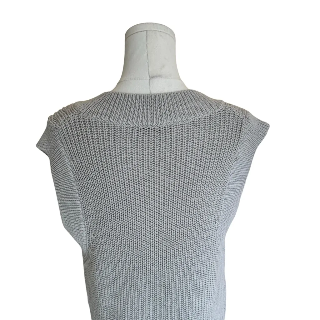 Zara - Chunky Knit Sweater Vest Tunic Sleeveless V Neck Sz S - Image 5