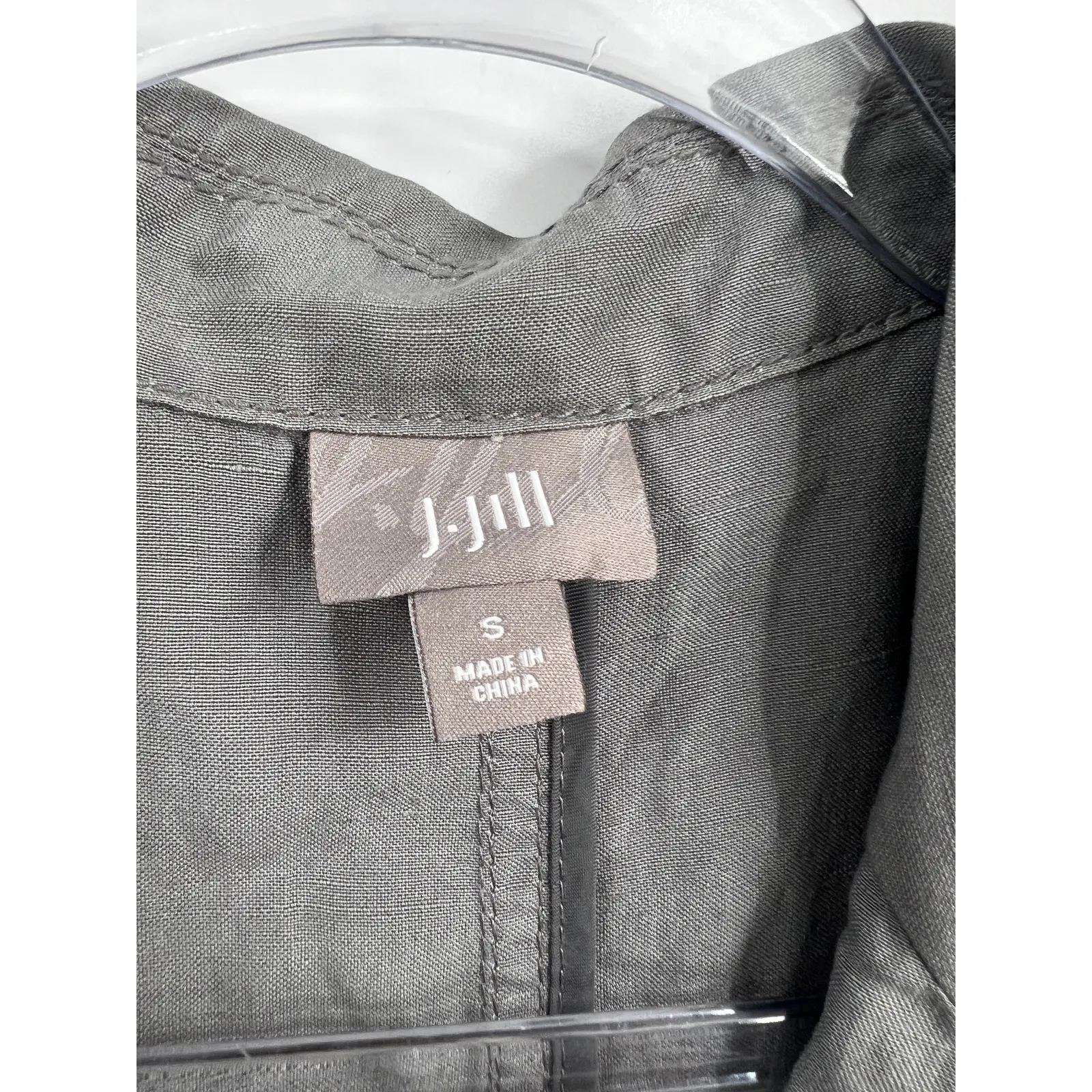 J. Jill Vest Womens Olive Green‎ Silk Linen Sleeveless Top Size Small - Image 2