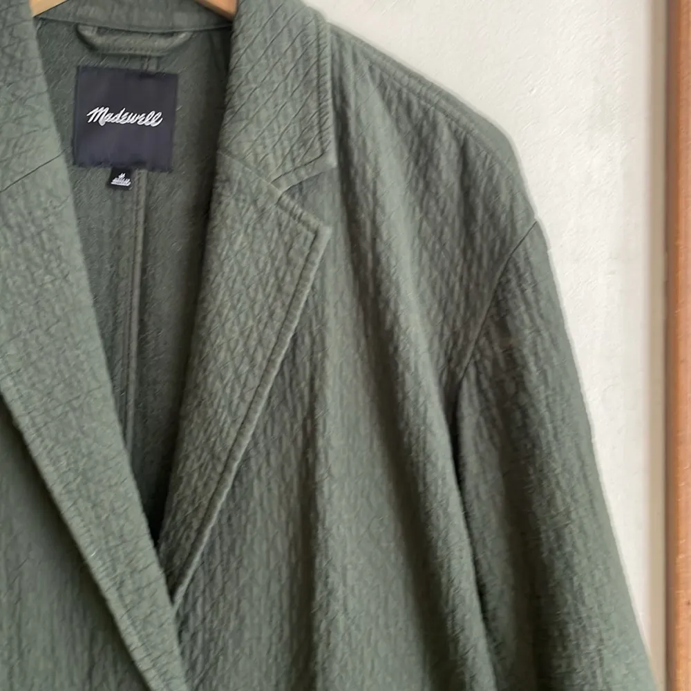 Madewell Diamond Jacquard Shaw Blazer Dark Forest - Image 4