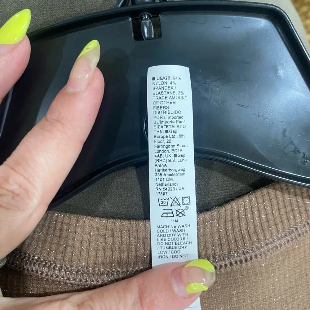 Athleta Brown Tank Metallic Knit Racerback Top Size Large - Image 10