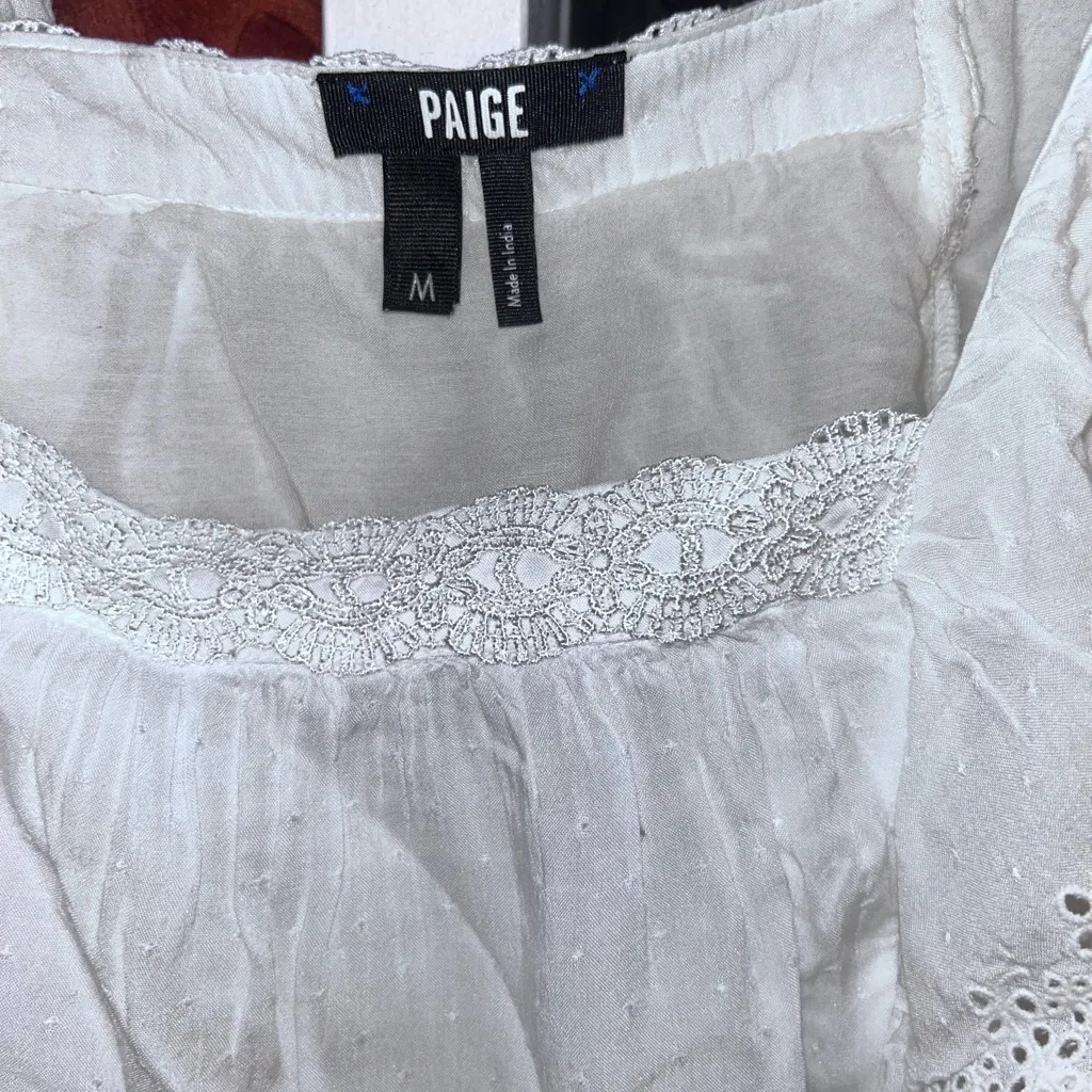 PAIGE Women's Elegant White Blouse. EUC - Image 2