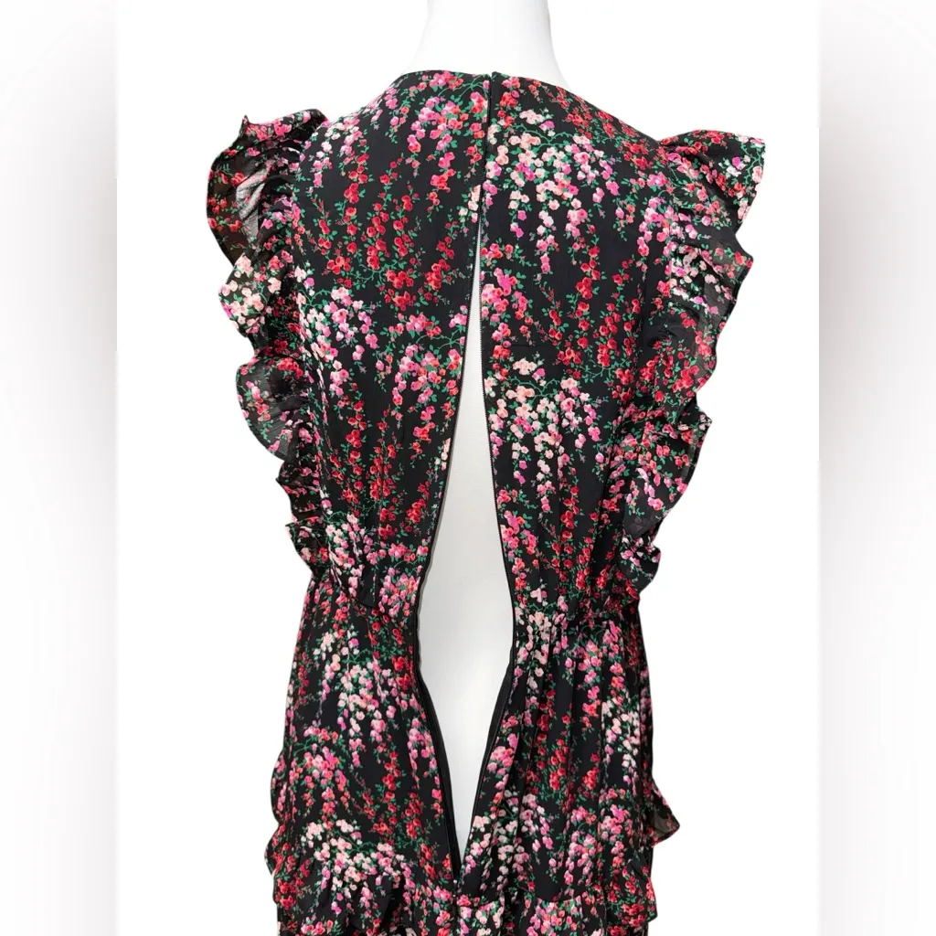 J.Crew Floral Ruffled Tiered Midi Dress - Image 9