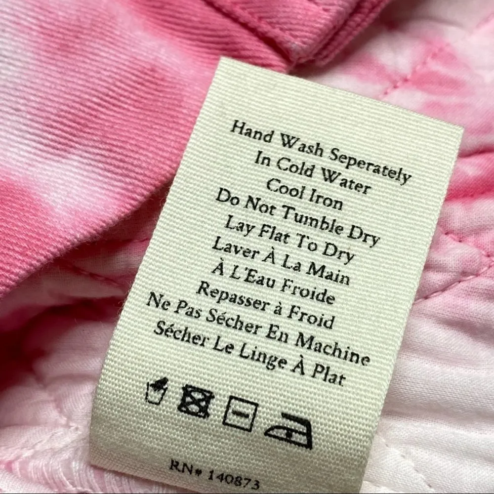 LoveShackFancy Adelade Hibiscus Hand Dye Pink Oversized Quilted Jacket Medium - Image 14