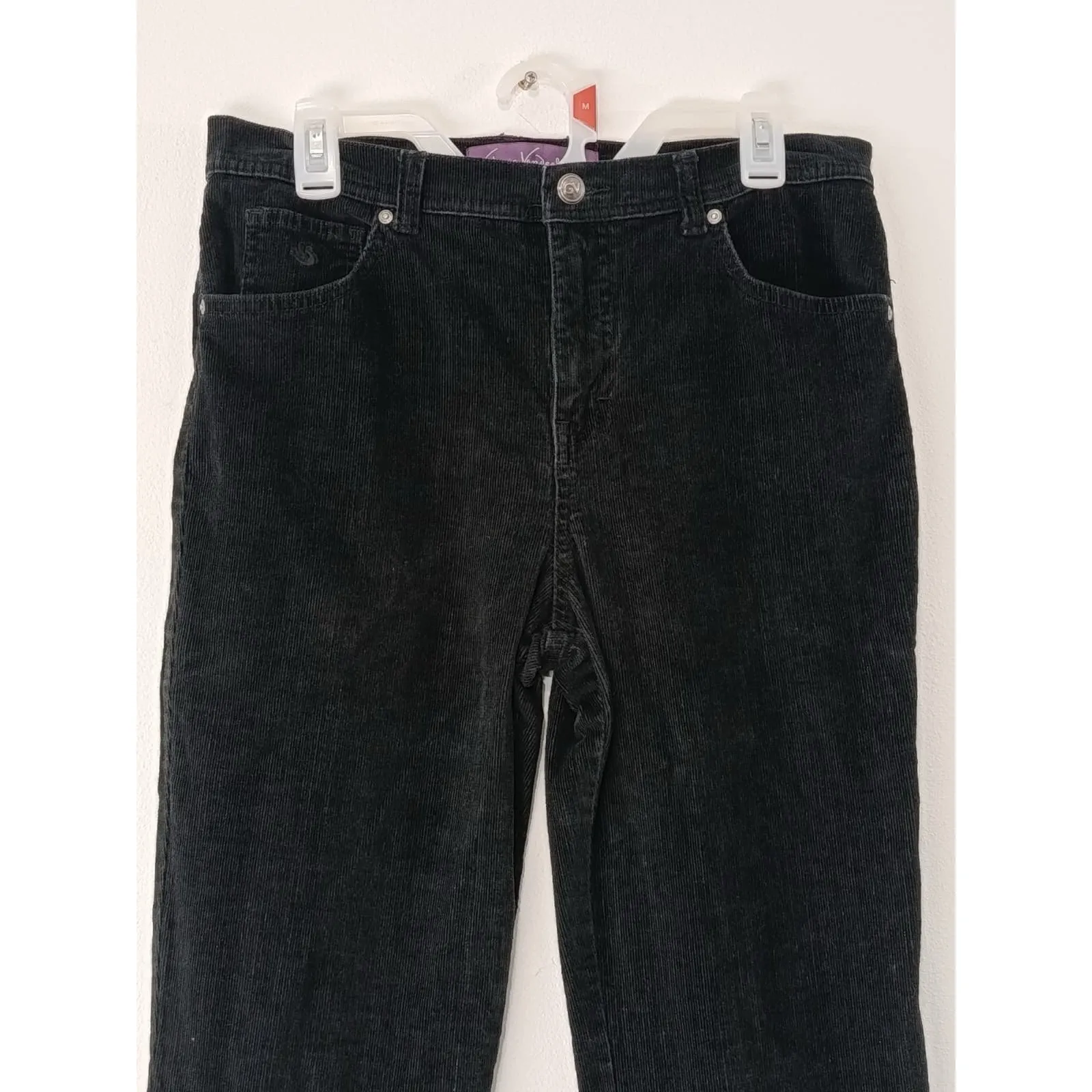 Gloria Vanderbilt Women's Corduroy Jeans Amanda Straight Leg Black Size 12 P - Image 6