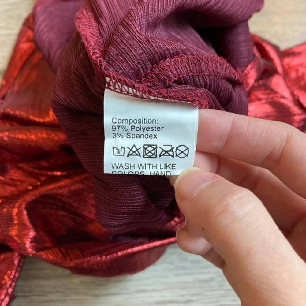 Shein Curve Metallic Red Bodysuit Size 2XL NWOT - Image 7