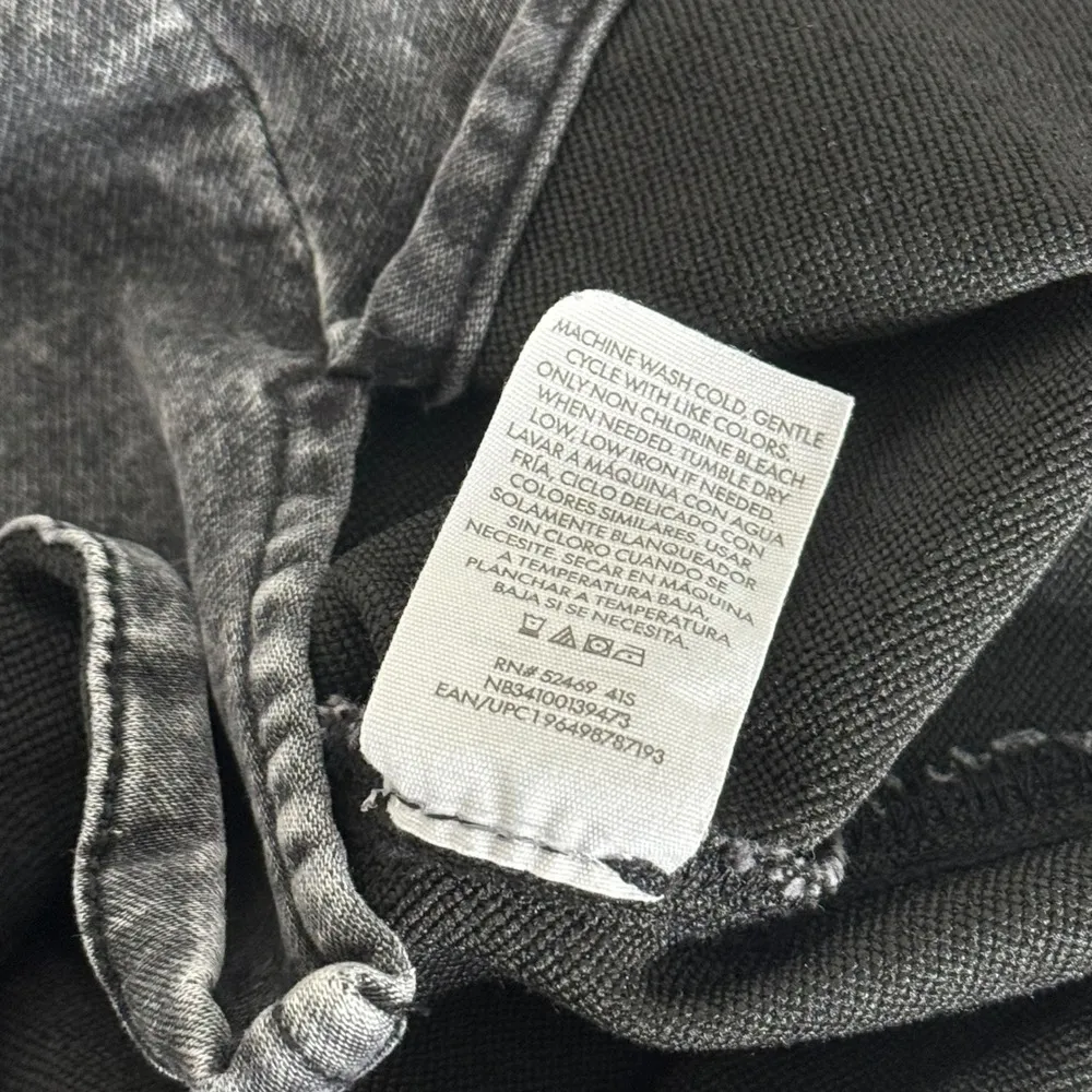 No Boundaries Denim Mini Dress Acid Wash Size S 4/6 Black Grunge Goth Streetwear - Image 6