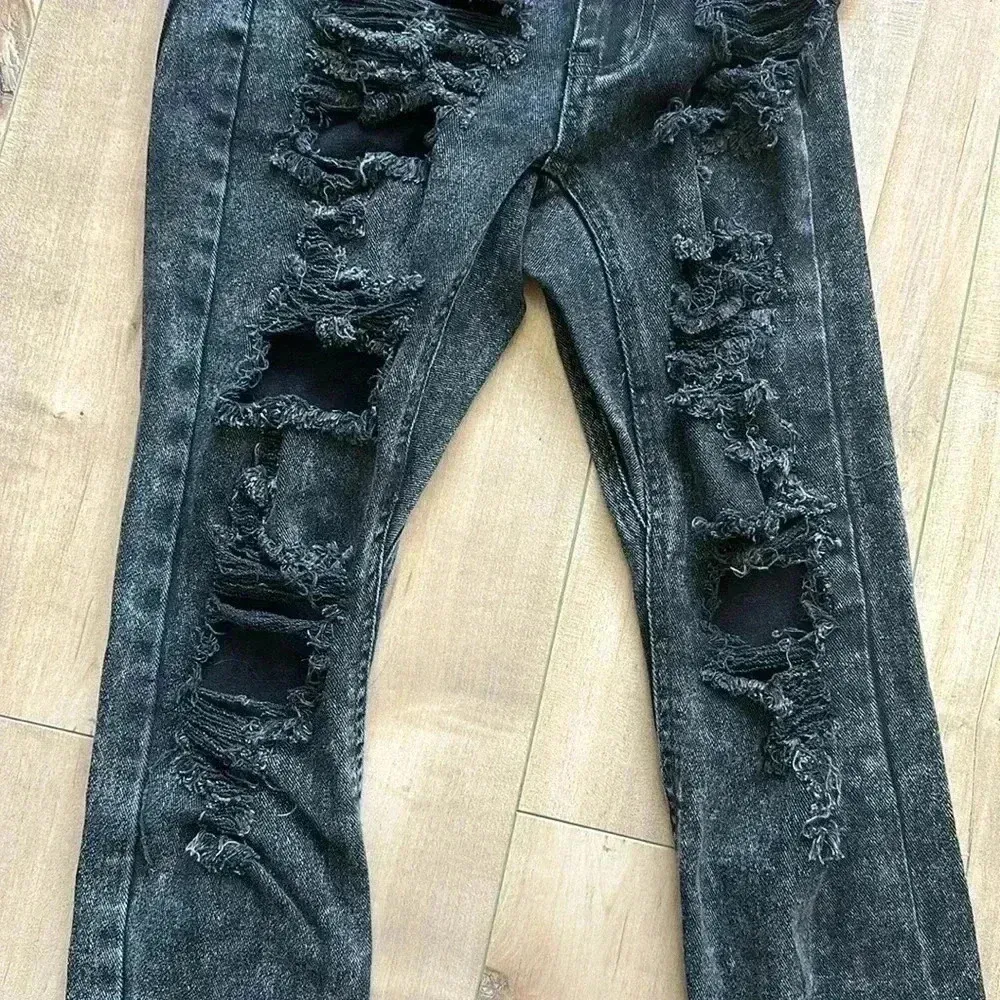 One Teaspoon Runaways Destroyed Distressed Super Skinny Jeans Low Waist Sz 25 - Image 8