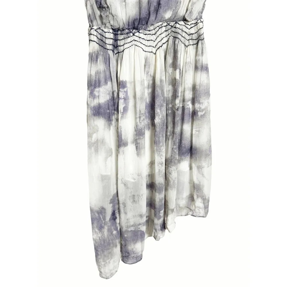 Chelsea & Violet Purple Ruffle Abstract Boho Midi Dress Size S - Image 6