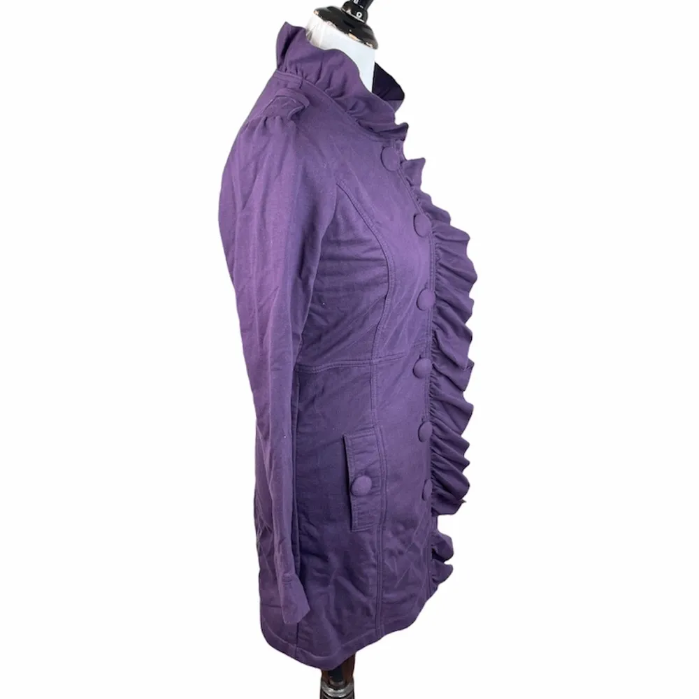Kut from the Kloth Ruffle Jacket, Purple, Medium - Image 3