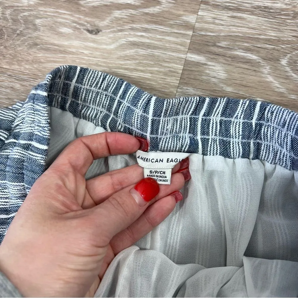 American eagle‎ blue striped pull on high rise pants - Image 4