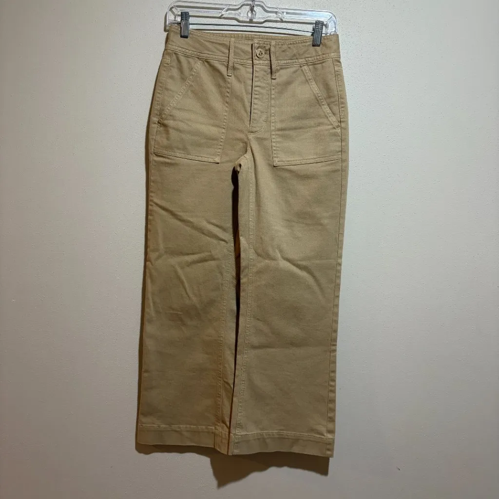 Spartina 449 Howell Wide Leg Crop Jeans Pants Khaki - Image 2