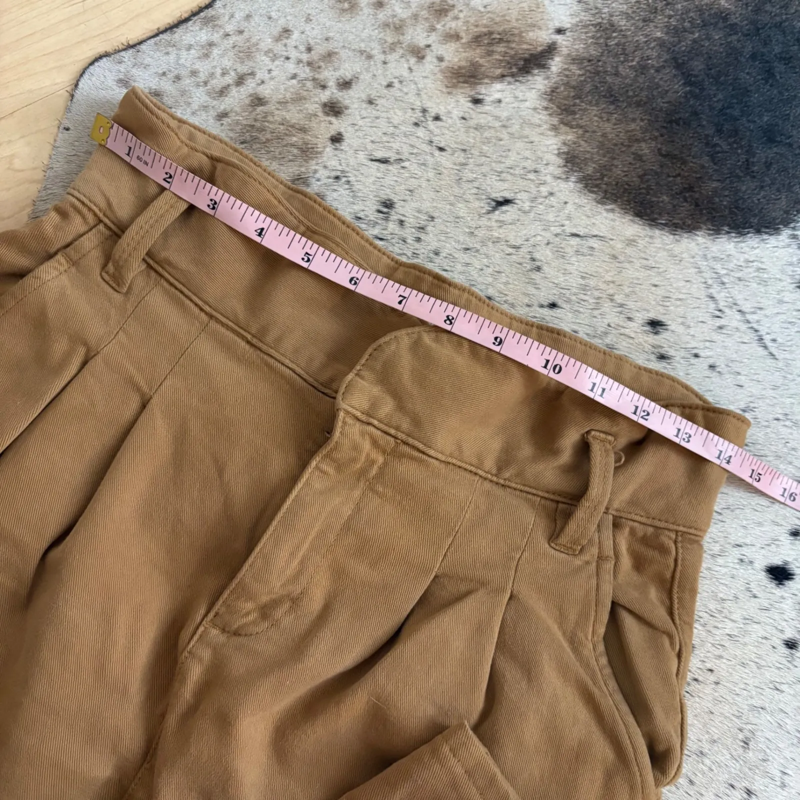 SEZANE Austin Trouser Pants In Camel Hogh Rose Paper Bag Size 34 US XS - Image 7