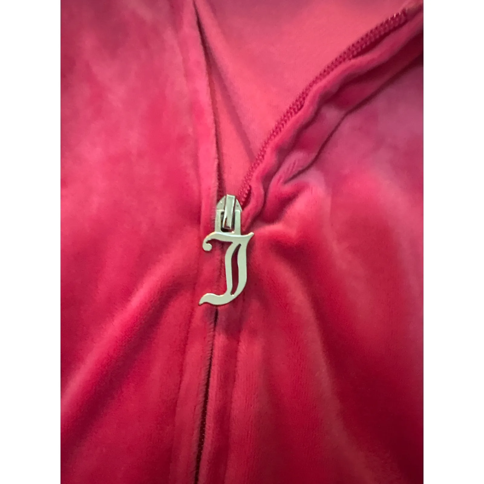 Juicy Couture Velour Tracksuit Pink Hoodie Pants Rhinestone Logo Size M NWOT - Image 3