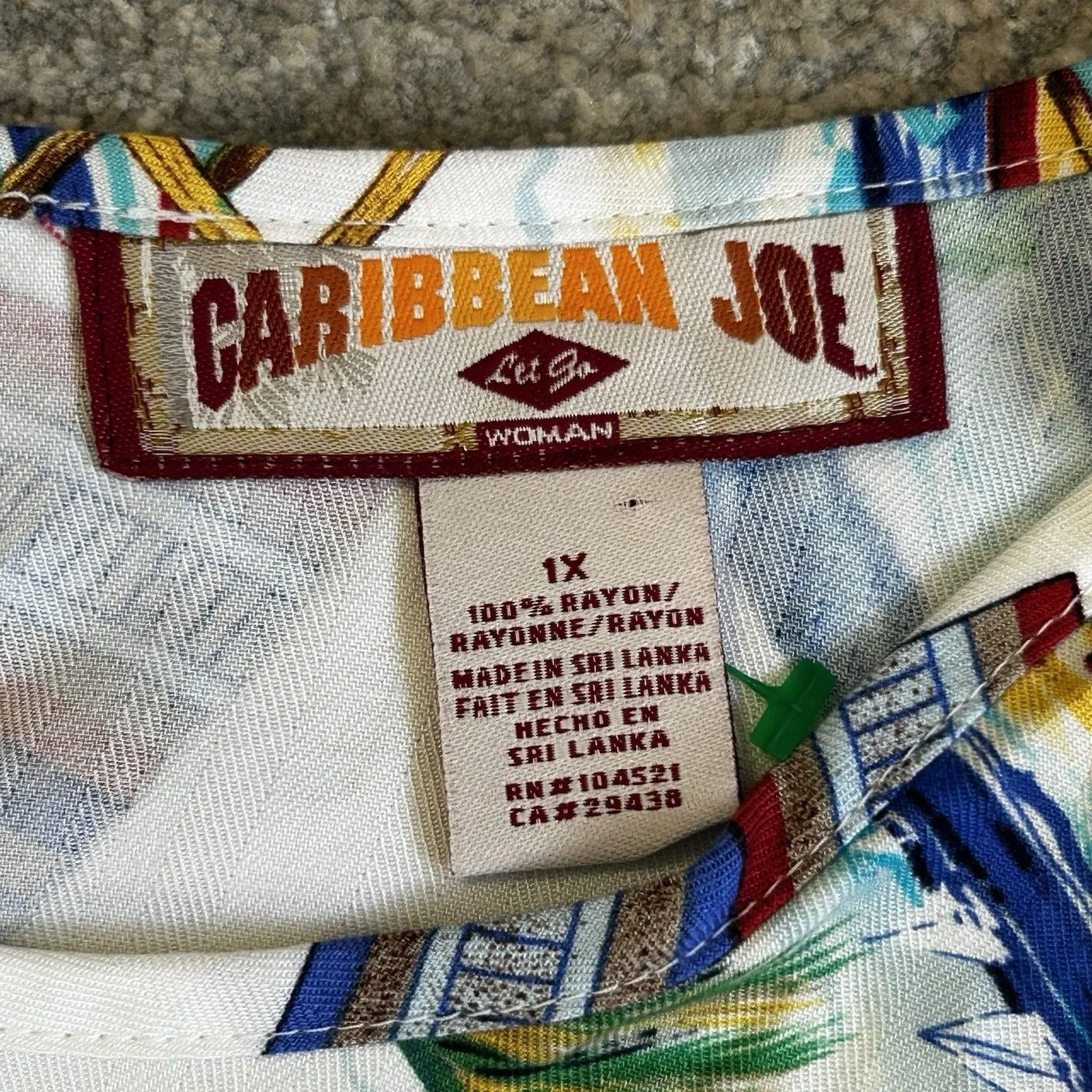 Caribbean Joe Dress Womens 1X Maxi Tropical Hawaiian Vacation Resort Beach New - Image 2