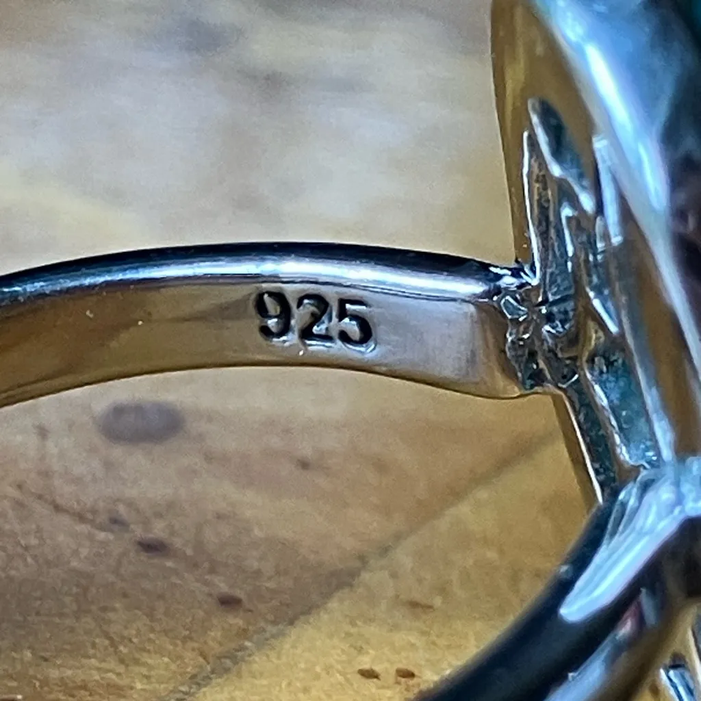 Russian Amazonite Sterling Silver Ring Size 7 Green - Image 6