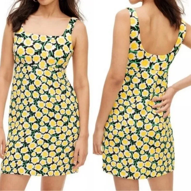 DVF x Target Diane von Furstenberg Womens Sz 4 Yellow Poppy Mini Dress Sundress - Image 2