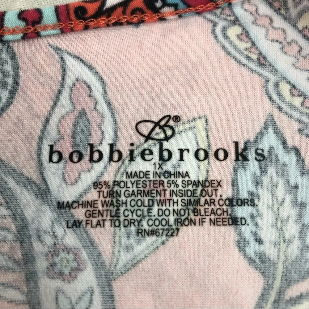 Bobbie Brooks women’s size 1x paisley floral knee length coral dress - Image 3