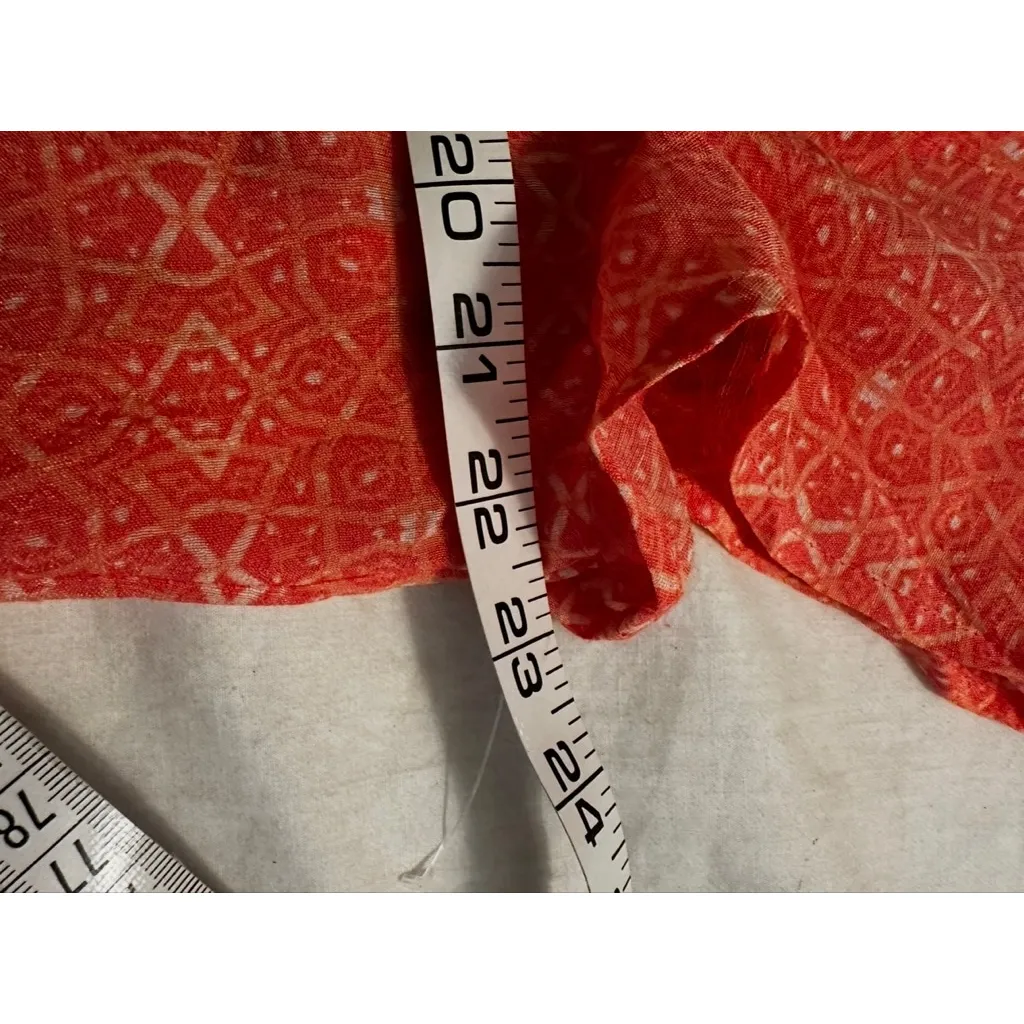 Women's Laura Scott Orange & White Patterned Blouse Size L - Image 6