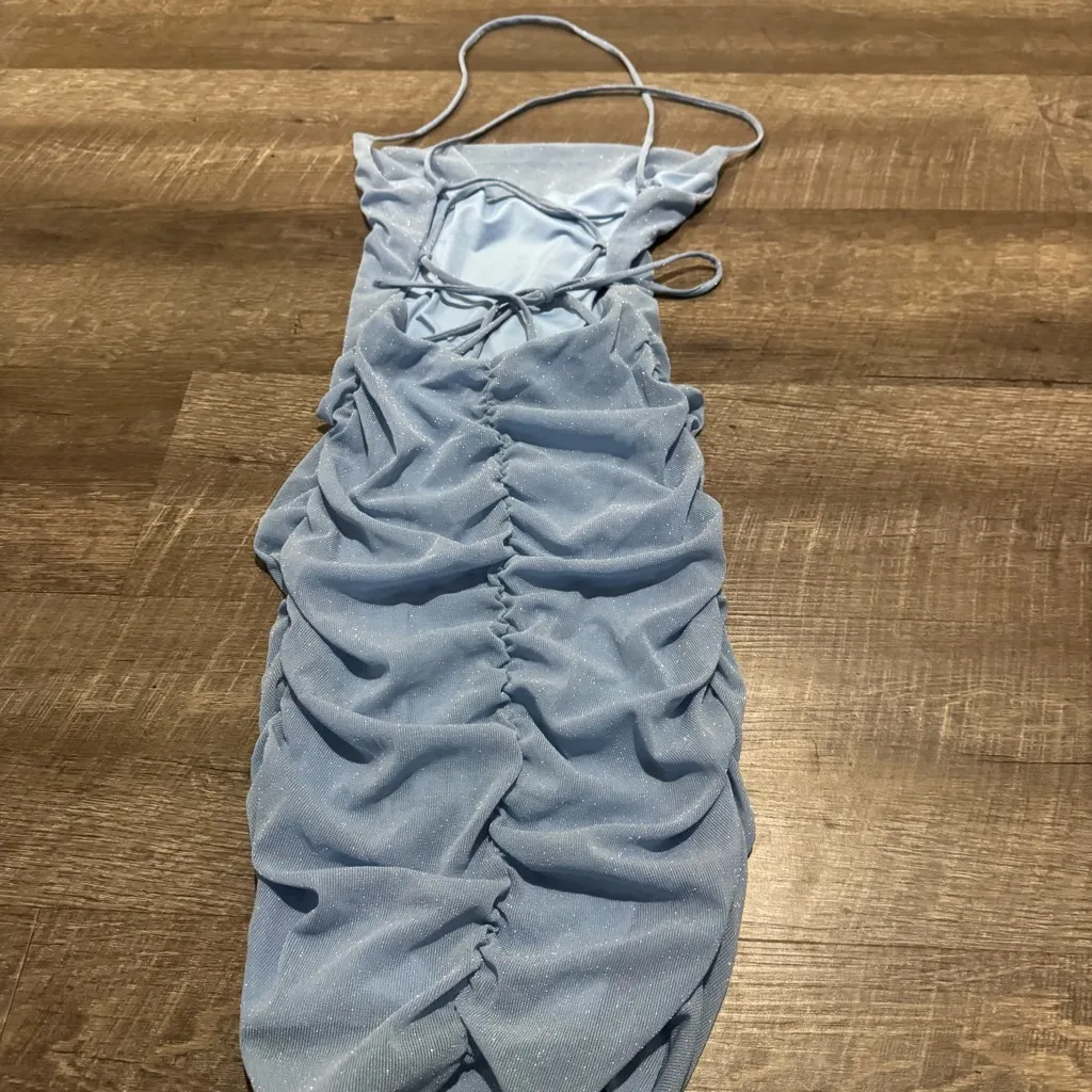 Princess Polly Light Blue Rouched Mini Dress - Image 10