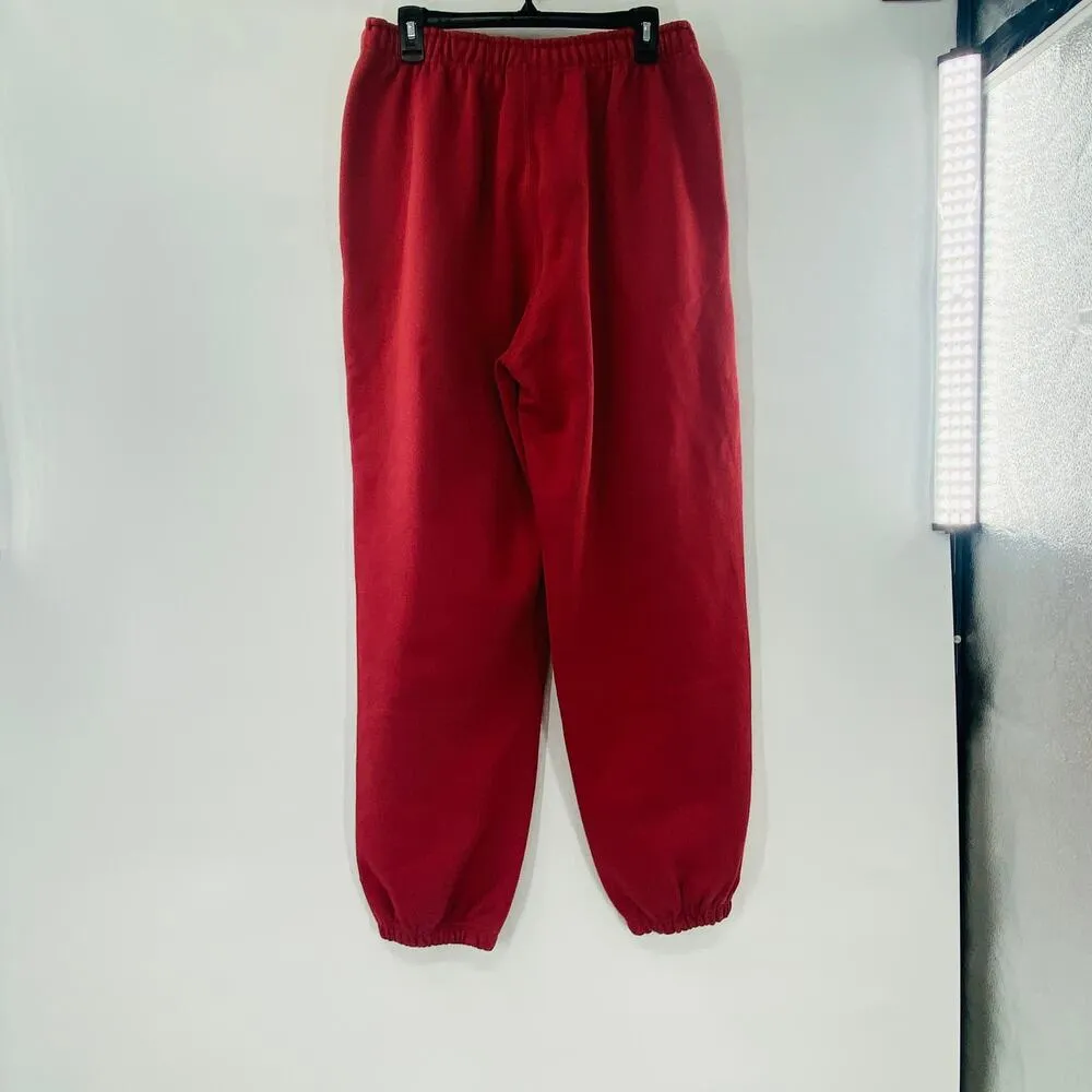 NEW Nike Womens NikeLab Solo Swoosh Fleece Relaxed Pant Cedar Red Large Y2K - Image 14