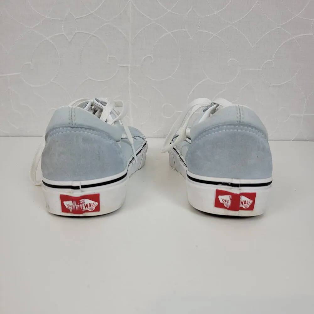 Vans Women's Old Skool Sneakers 6 Light Blue Suede Canvas Skate Lace Up Shoes - Image 5